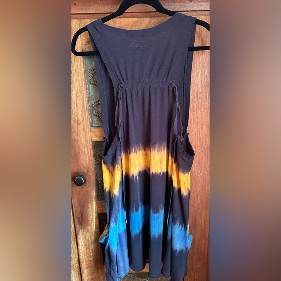 EUC Women’s Free People Dress Color Black/blue/yellow Size M. - Picture 2 of 5